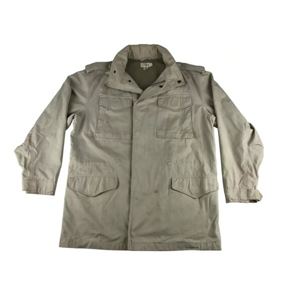 J.Crew Mens Beige 100% Cotton Long Sleeve Pockets Field Mechanic Jacket Size‎ S - Picture 1 of 13